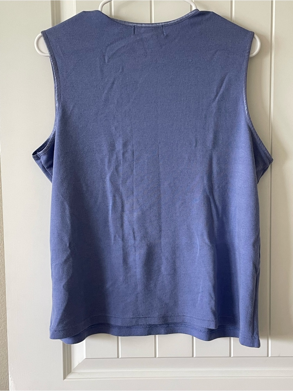 croft & barrow Lavender-Blue Cotton Sleeveless Tank - Picture 2 of 2